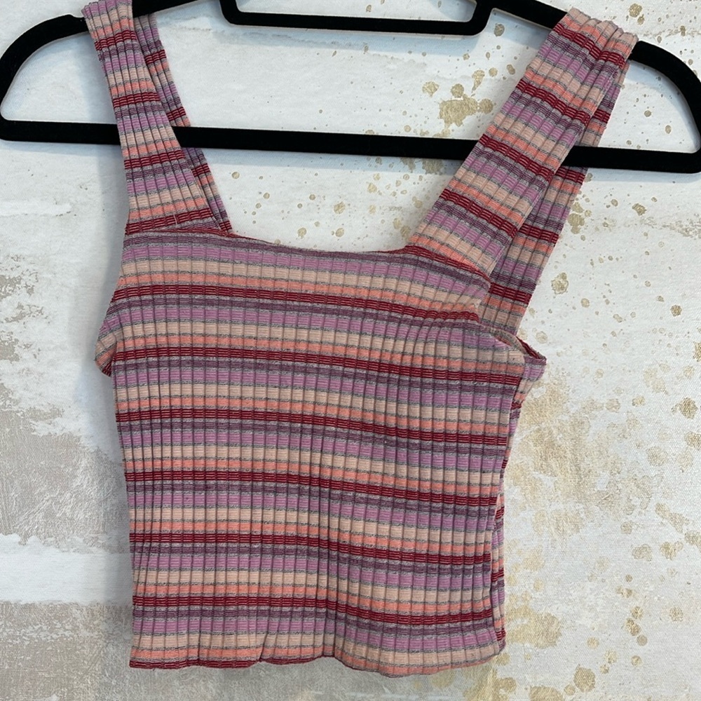 American Eagle Striped Ribbed Tank Top
